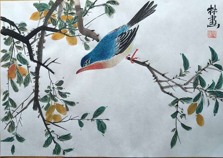 李林砚沐 当代实力派画家李林国画作品《林中景》