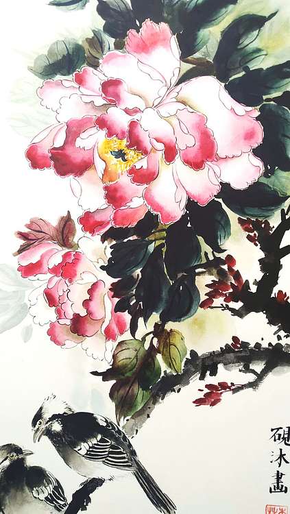 砚沐 当代实力派画家李林国画作品春夏秋冬四条屏之《春容》