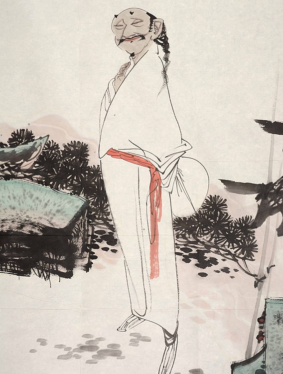 中国美术家协会会员   宣宾《板桥小像》