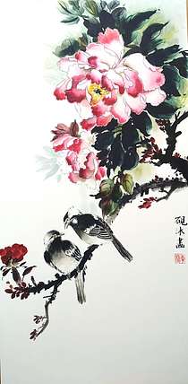 砚沐 当代实力派画家李林国画作品春夏秋冬四条屏之《春容》