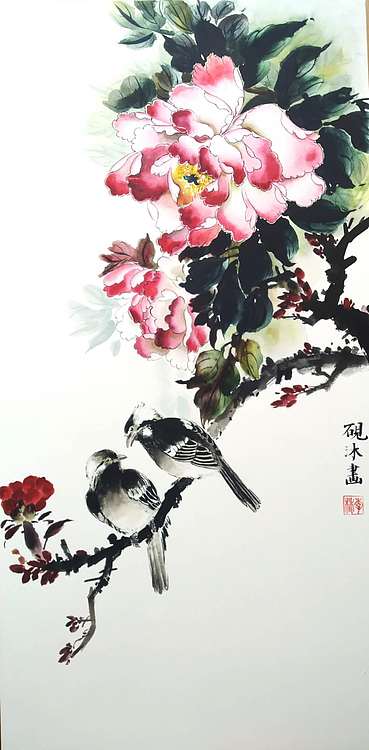 砚沐 当代实力派画家李林国画作品春夏秋冬四条屏之《春容》