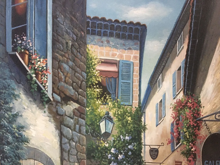 黄明灯手绘油画作品《阶梯》