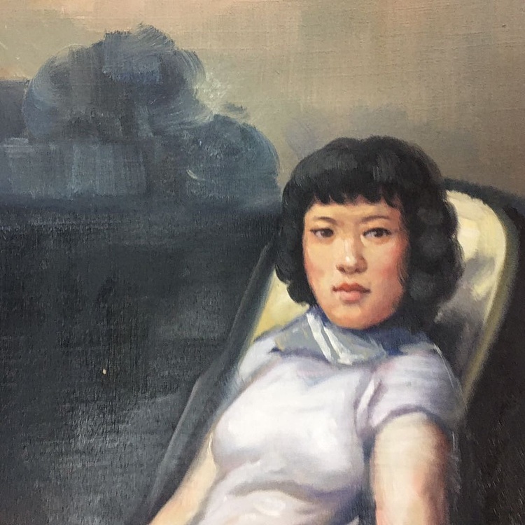 黄振能手绘油画作品《闲情逸趣》