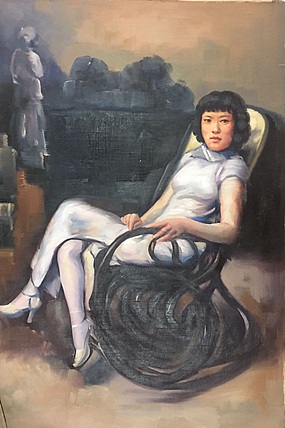 黄振能手绘油画作品《闲情逸趣》