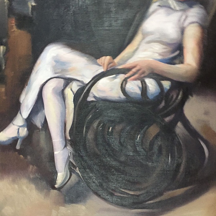 黄振能手绘油画作品《闲情逸趣》