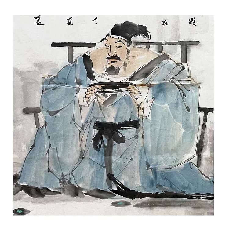 人物名家，石家庄市美协副主席，陈卫建《东坡赏砚图》