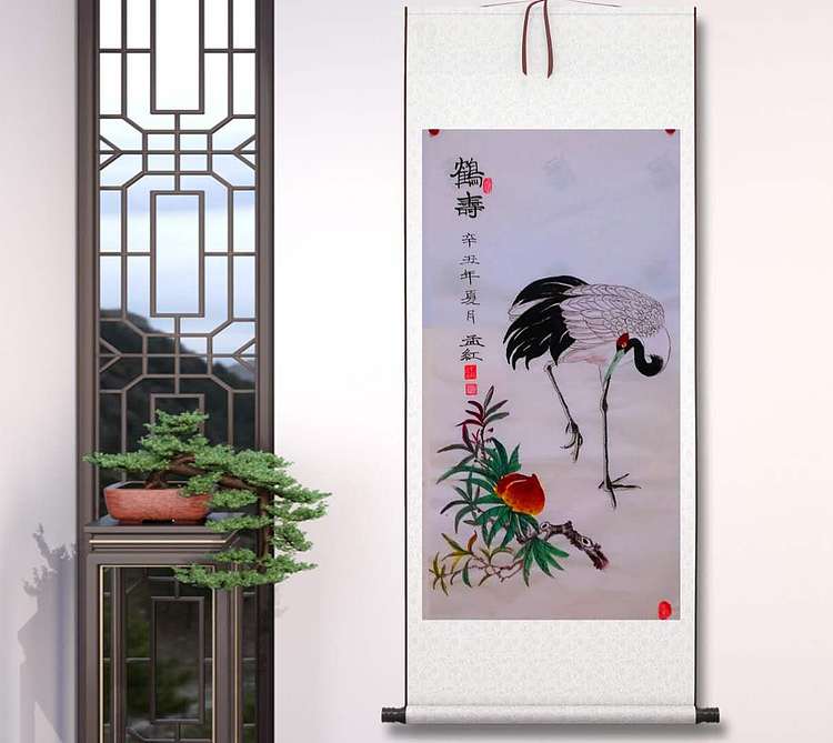 职业书画家 孟红 《鹤寿》