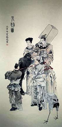 潜力收藏，陕西省美协会员，西安市中国画学会理事鲁鹏飞精品人物