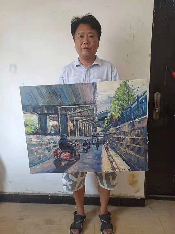 艺术家齐亮写生油画作品《经脉》