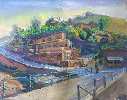 艺术家齐亮写生油画作品《陕北印象》
