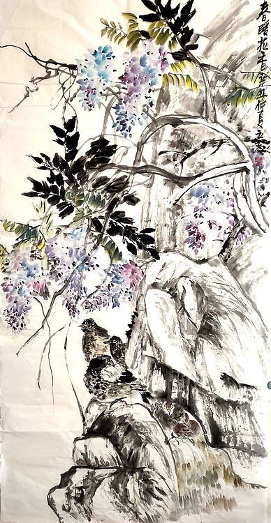 山西著名画家 范立志 花鸟作品 四尺 春暖花香