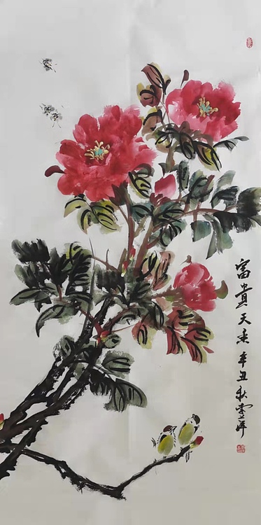 兰花 牡丹图