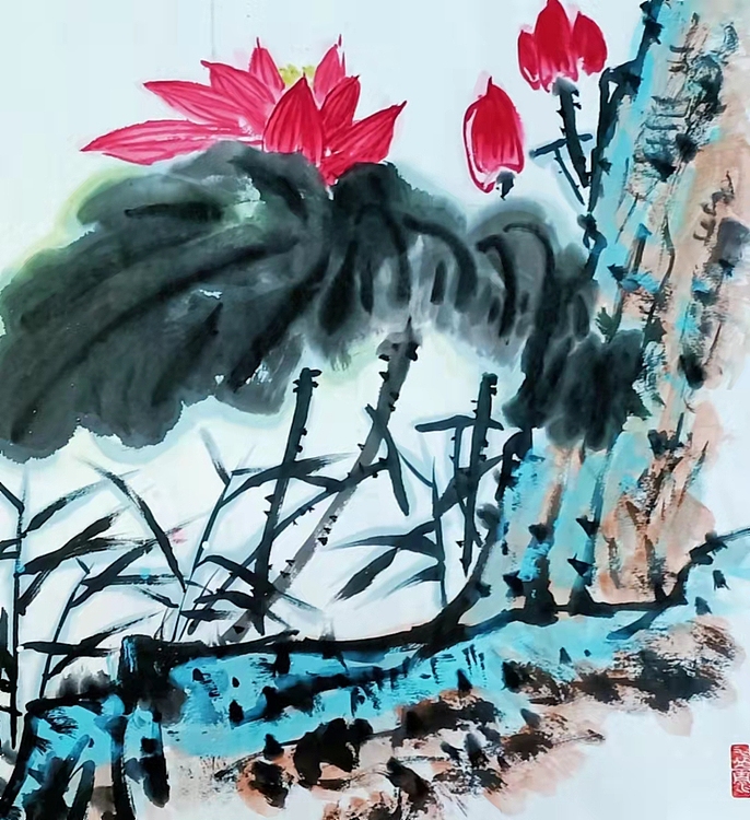 职业书画家 一念 芙蓉国里尽朝晖