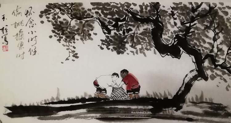 美术教师，赤峰画院青年潜力艺术家--张玉柱 采摘