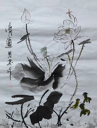 职业书画家 羽翔 清莲