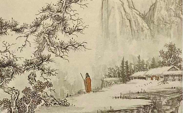 明理 山水扇面：雪霁 四川省美术家协会会员 当代工笔画研究会会员
