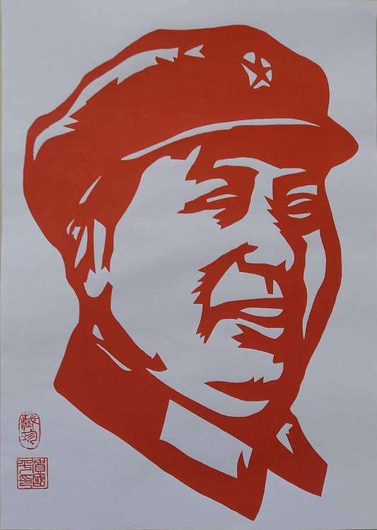 贺国平 纯手工剪纸 （毛主席）