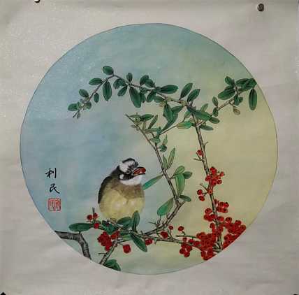 青年潜力青年潜力画家 山东省市美协会员 安利民 精品工笔 鸟趣1
