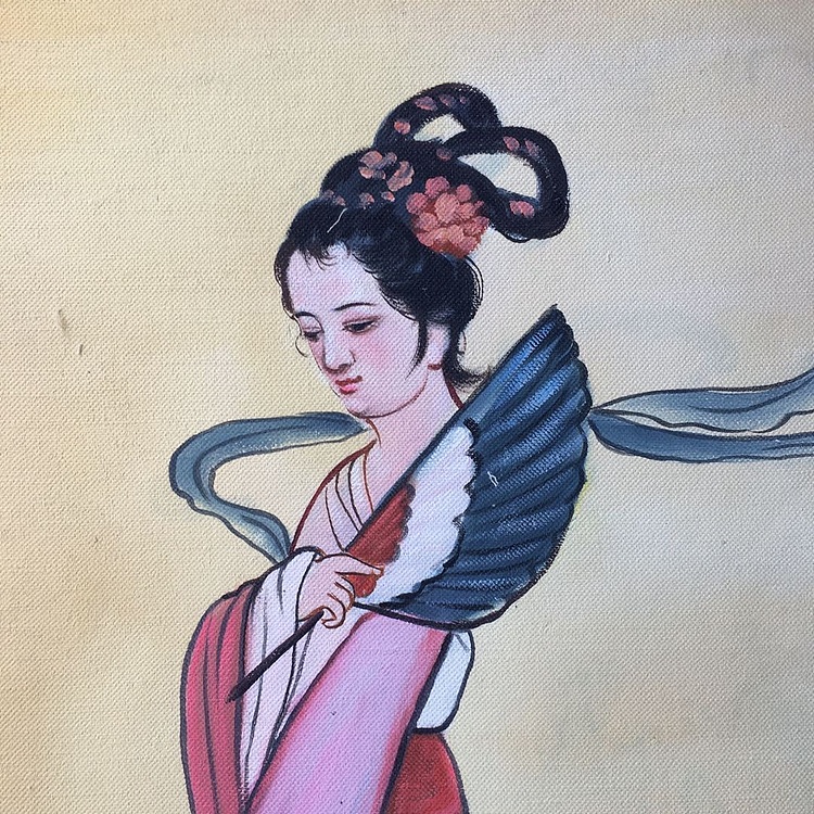 张嘉應手绘油画作品《飘逸》