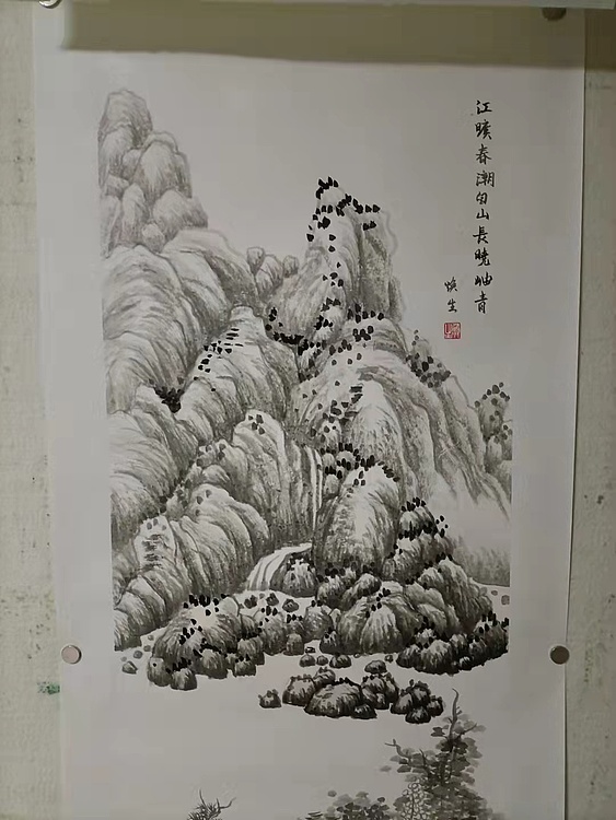 水墨山水，德州美协会员，平津印社会员