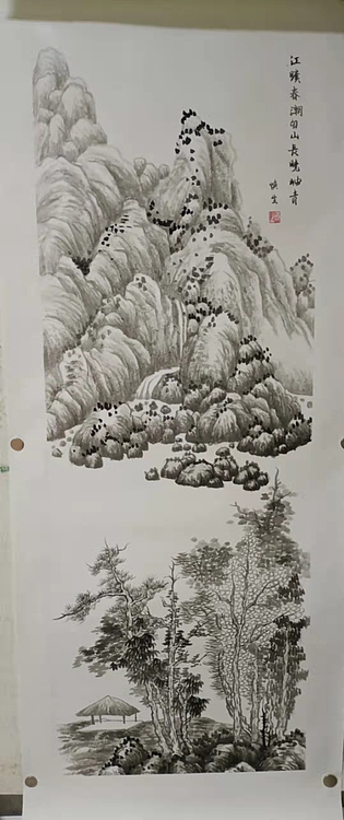 水墨山水，德州美协会员，平津印社会员