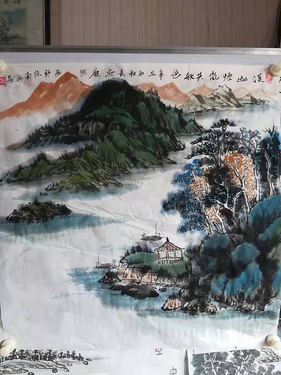 庞染 溪山烟岚共秋色