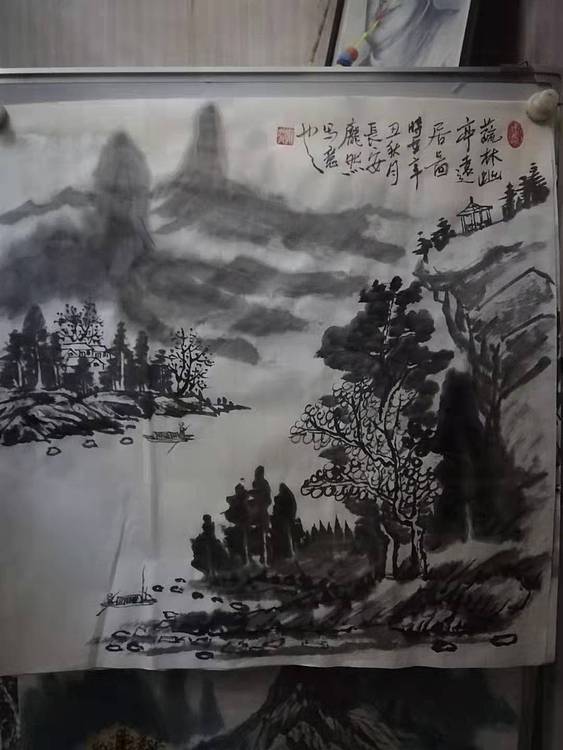 庞染 蔬林幽亭远居图
