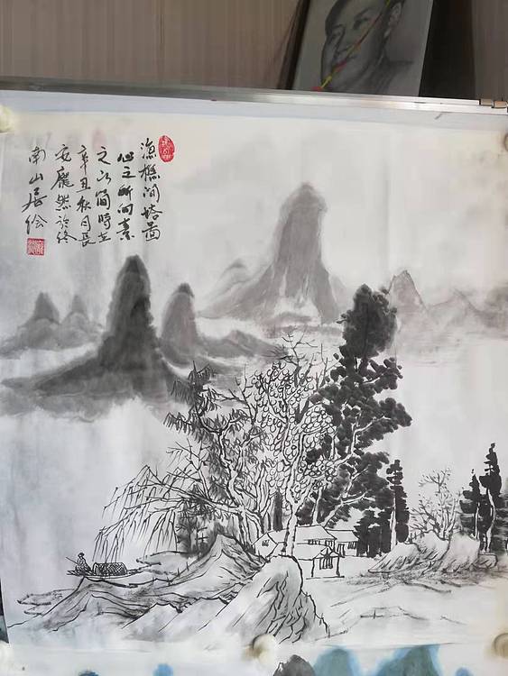 庞染 渔樵问塔图