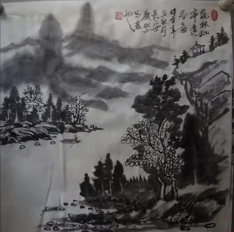 庞染 蔬林幽亭远居图