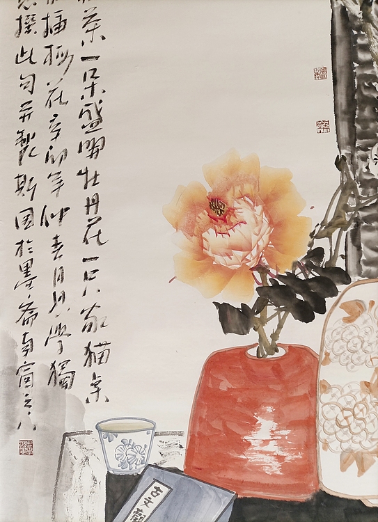 中国牡丹画国手 国家一级美术师  齐思学 精品六尺整张牡丹