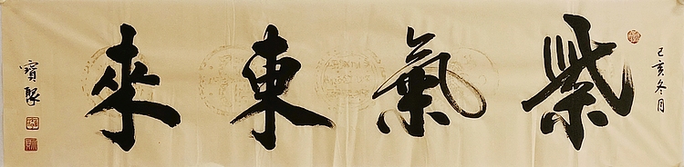 《紫气东来》 当代书法  管宝聚  书法精品