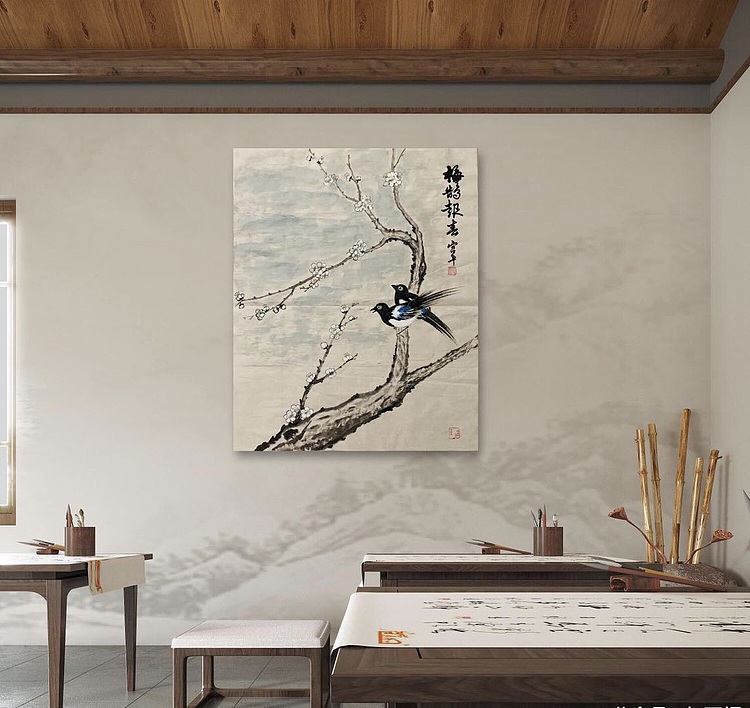 宫平 梅鹊报春