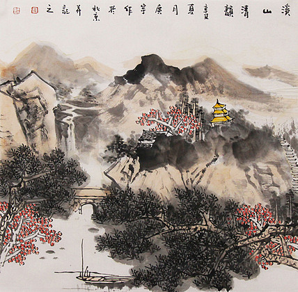 中美协山河画会创作员，满维起工作室画家 薛广宇 山水画作品