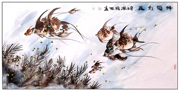 高晓林 (2540)国家一级美术师，江苏省美协会员《神仙自在》