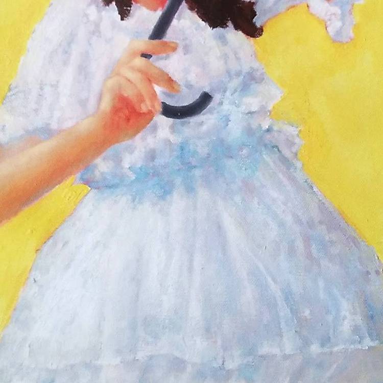 胡冰 原创油画作品《青春的记忆》