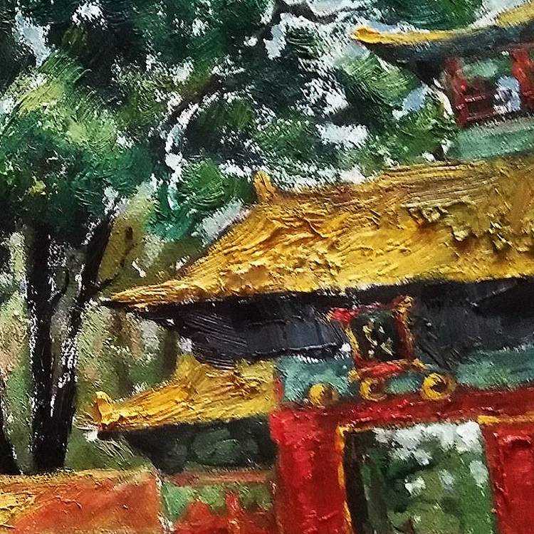 胡冰 原创油画作品《故宫后园2》