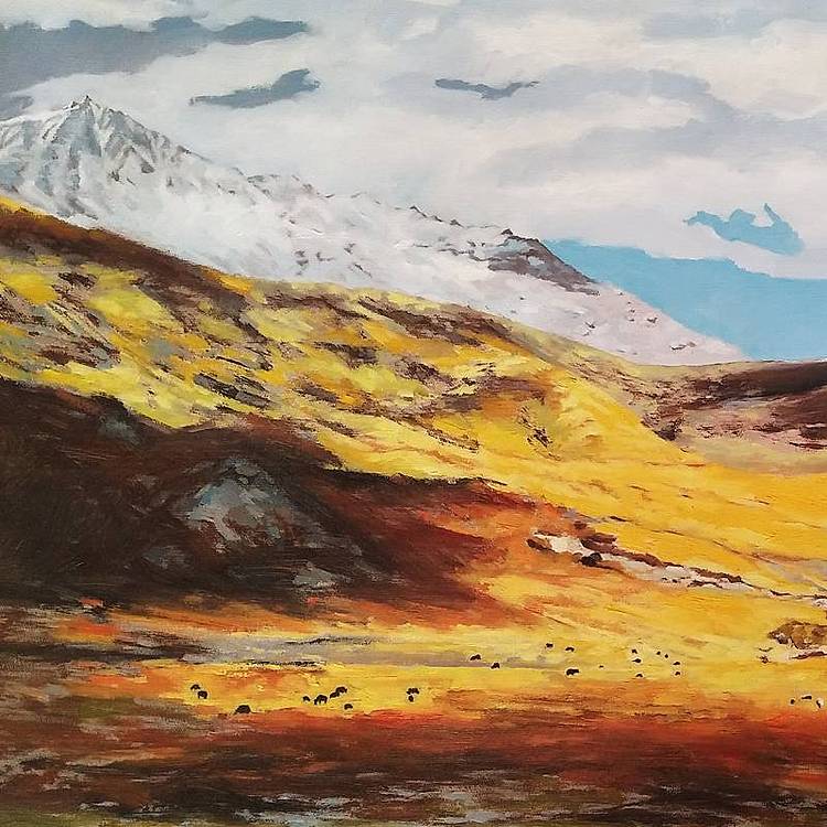 胡冰 原创油画作品《远方的风景》