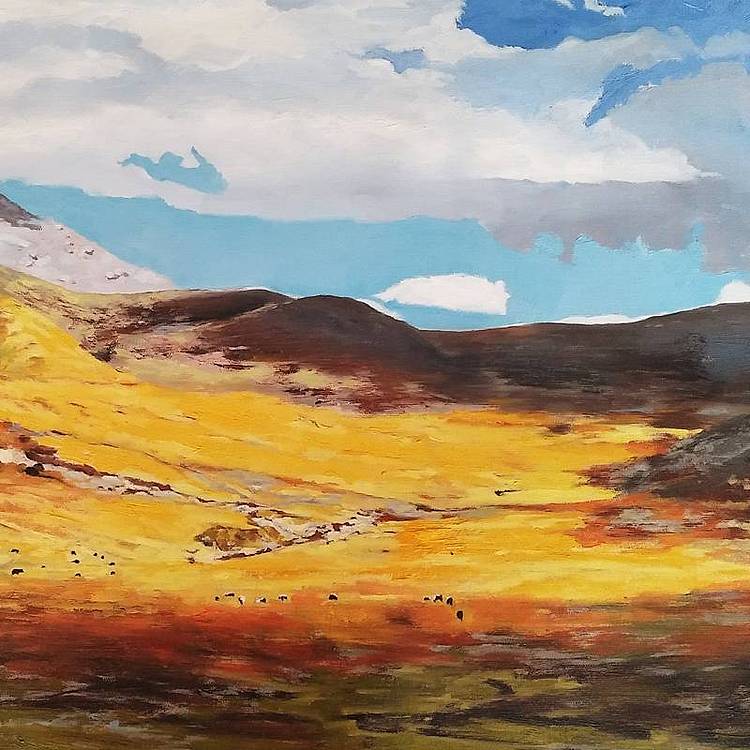 胡冰 原创油画作品《远方的风景》
