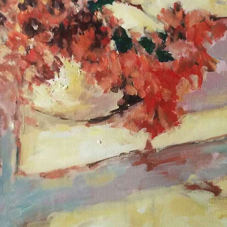 胡冰 原创油画作品《花01》