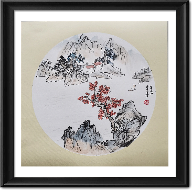 兰花 山水画