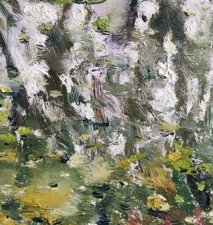 胡冰 原创油画作品《水中倒影》