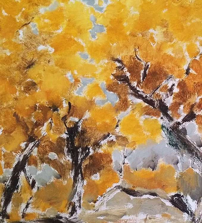 胡冰 原创油画作品《胡杨林》