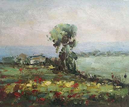 胡冰 纯手绘油画《风景7》