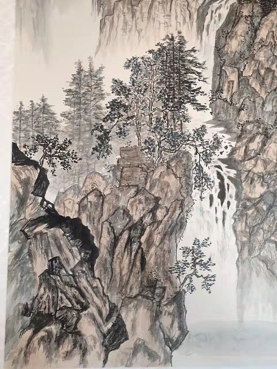 刘延军 国画高山流水