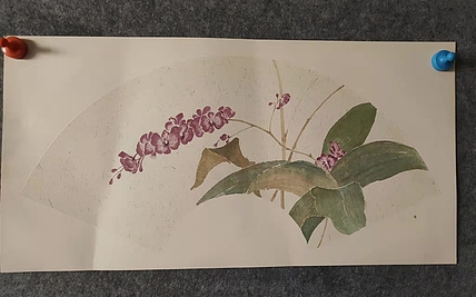 永遇乐 工笔花鸟扇面卡纸
