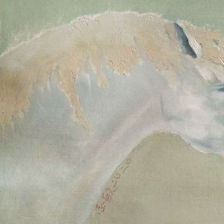 岳志敏 原创油画作品《马》