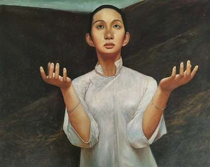 岳志敏 纯手绘油画《细雨》
