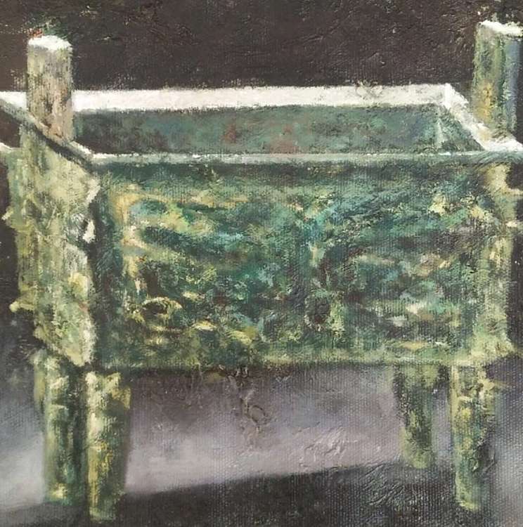 岳志敏 原创油画作品《青铜器》