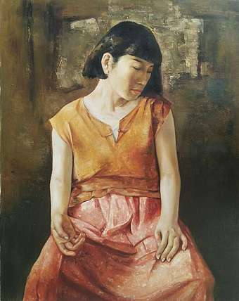 岳志敏 纯手绘油画《憩》