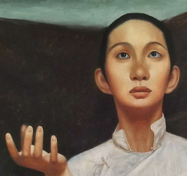 岳志敏 纯手绘油画《细雨》